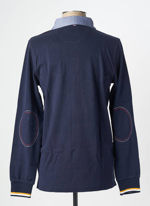 Polo manches longues manches longues bleu CAMBRIDGE homme
