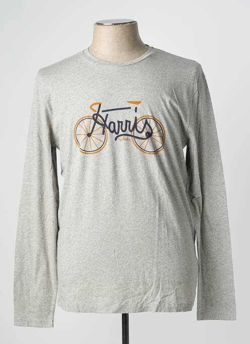 T-shirt coupe cintrée manches longues gris HARRIS WILSON homme