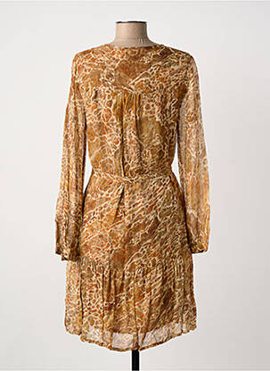 Robe courte manches longues manches longues beige INDI & COLD femme