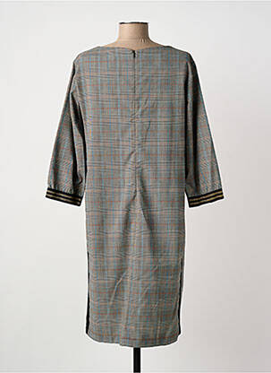 Robe mi-longue manches 3/4 manches 3/4 gris NINATI femme