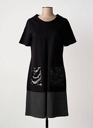 Robe courte manches courtes manches courtes noir NINATI femme