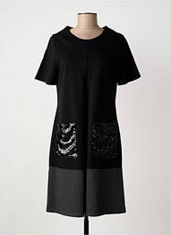 Robe courte manches courtes manches courtes noir NINATI femme