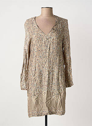 Robe courte manches longues manches longues marron TERRE & MER femme