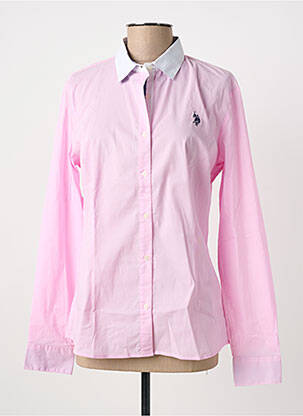Chemisier coupe cintrée manches longues rose U.S. POLO ASSN femme