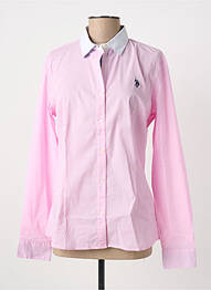Chemisier coupe cintrée manches longues rose U.S. POLO ASSN femme