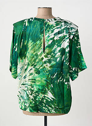 Blouse fermeture boutonnée au dos manches courtes vert LA PETITE FRANCAISE femme