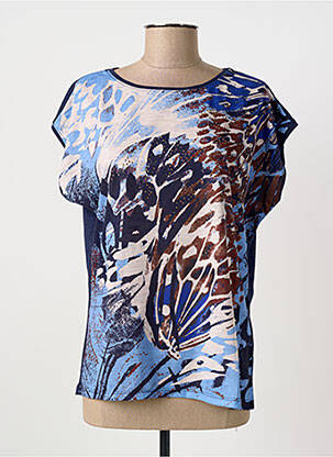 T-shirt sérigraphie avec strass manches courtes bleu BETTY BARCLAY femme