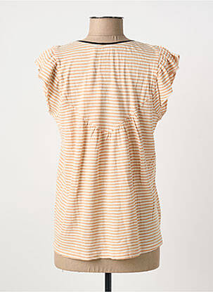 T-shirt col v manches courtes beige INDI & COLD femme