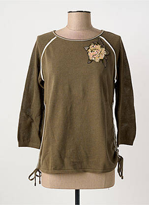 Pull coupe cintrée manches 3/4 vert BETTY BARCLAY femme