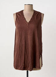 Débardeur coupe droite sans manche marron MARIA BELLENTANI femme