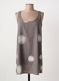 Tunique sans manche tissage crêpe gris CREA CONCEPT femme