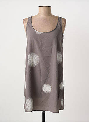 Tunique sans manche tissage crêpe gris CREA CONCEPT femme