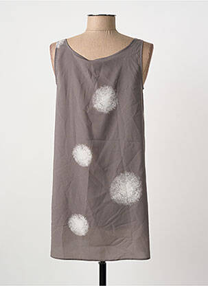 Tunique sans manche tissage crêpe gris CREA CONCEPT femme