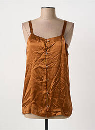 Top col carré fines bretelles marron TRIANA BY C femme