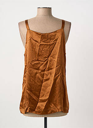Top col carré fines bretelles marron TRIANA BY C femme