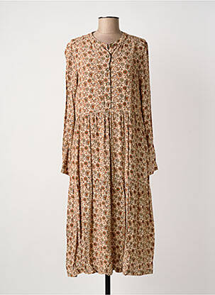 Robe mi-longue beige INDI & COLD pour femme
