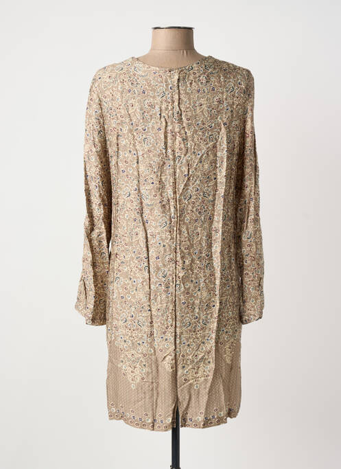 Robe courte manches longues manches longues marron TERRE & MER femme