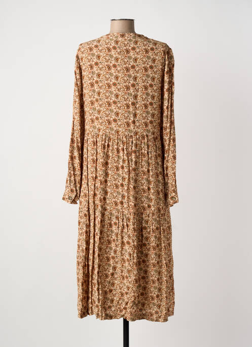 Robe mi-longue beige INDI & COLD pour femme