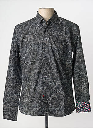 Chemise manches longues imprimé fantaisie noir LA CIBLE ROUGE homme