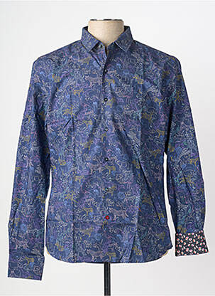 Chemise manches longues imprimé fantaisie bleu LA CIBLE ROUGE homme
