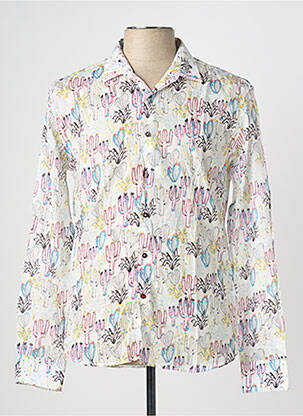 Chemise manches longues imprimé fantaisie blanc LA CIBLE ROUGE homme
