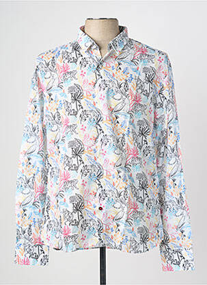 Chemise manches longues imprimé fantaisie blanc LA CIBLE ROUGE homme