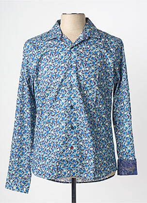 Chemise manches longues imprimé fantaisie bleu LA CIBLE ROUGE homme