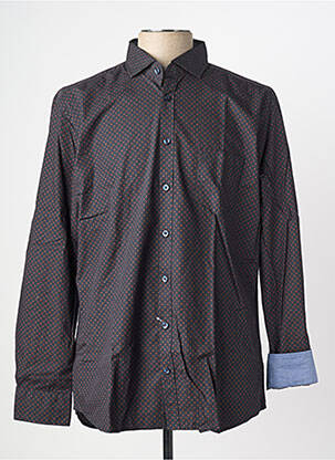 Chemise manches longues imprimé fantaisie noir CALAMAR homme