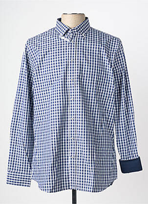 Chemise manches longues imprimé carreaux bleu SEIDEN STICKER homme
