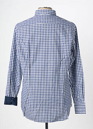 Chemise manches longues imprimé carreaux bleu SEIDEN STICKER homme