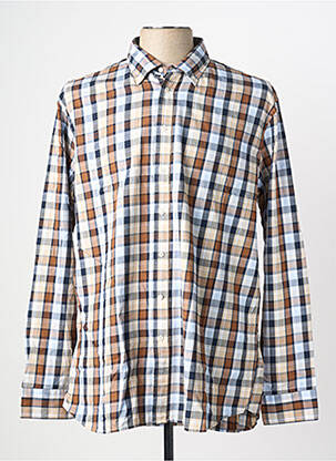 Chemise manches longues imprimé carreaux marron SEIDEN STICKER homme