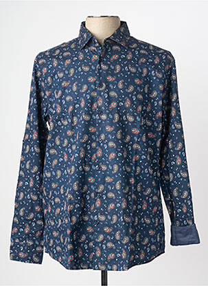 Chemise manches longues imprimé fantaisie bleu SEIDEN STICKER homme