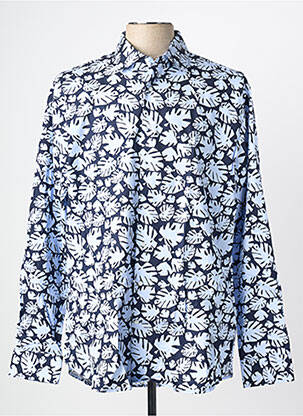 Chemise manches longues imprimé fantaisie bleu SEIDEN STICKER homme