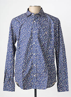 Chemise manches longues imprimé fantaisie bleu SERGE BLANCO homme