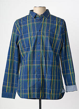 Chemise manches longues coupe droite bleu TOMMY HILFIGER homme
