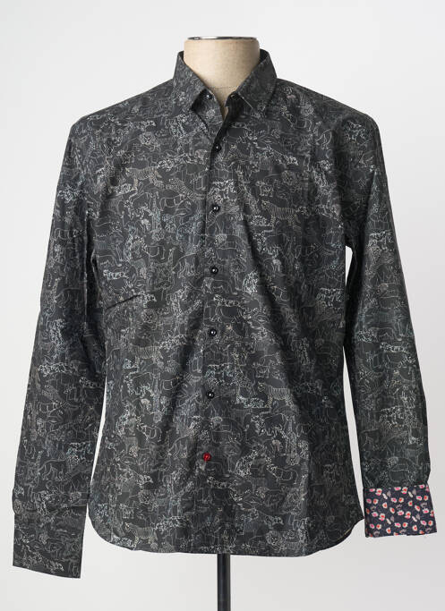 Chemise manches longues imprimé fantaisie noir LA CIBLE ROUGE homme