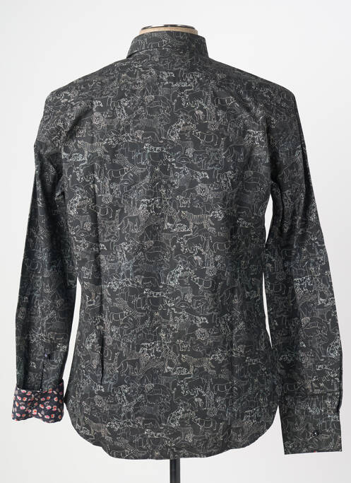Chemise manches longues imprimé fantaisie noir LA CIBLE ROUGE homme