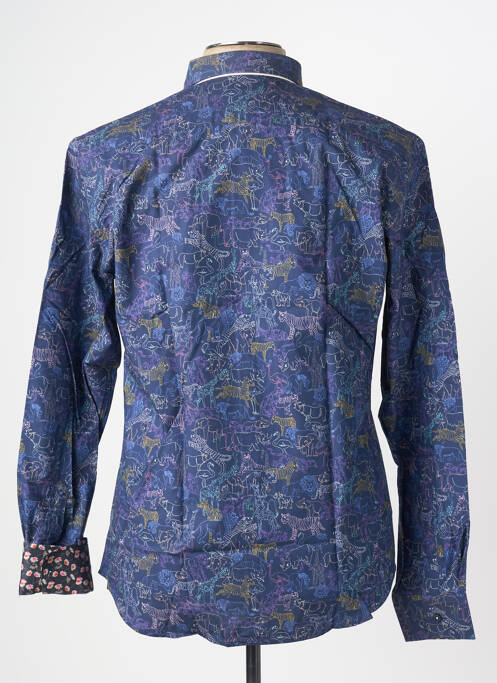 Chemise manches longues imprimé fantaisie bleu LA CIBLE ROUGE homme
