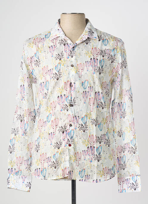 Chemise manches longues imprimé fantaisie blanc LA CIBLE ROUGE homme