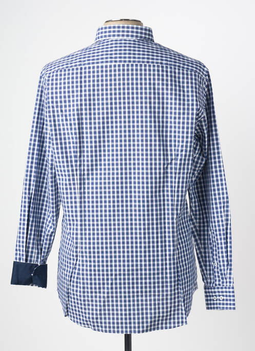 Chemise manches longues imprimé carreaux bleu SEIDEN STICKER homme