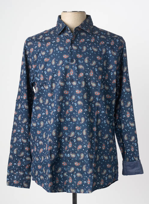 Chemise manches longues imprimé fantaisie bleu SEIDEN STICKER homme