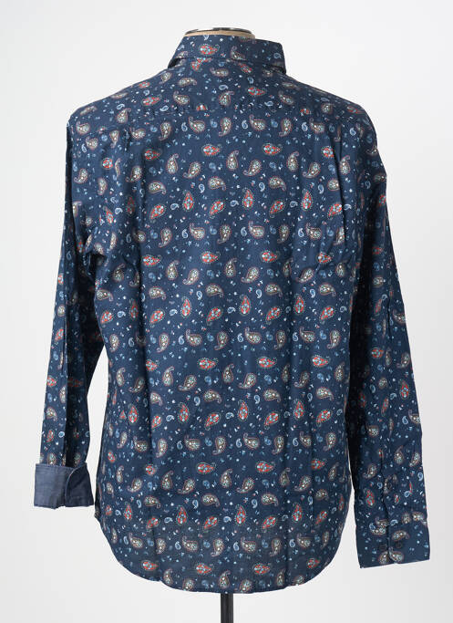 Chemise manches longues imprimé fantaisie bleu SEIDEN STICKER homme