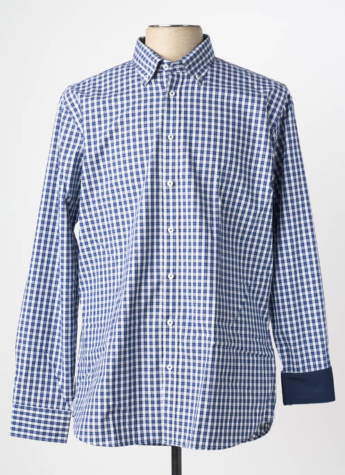 Chemise manches longues imprimé carreaux bleu SEIDEN STICKER homme