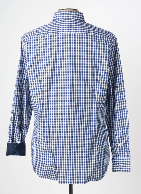 Chemise manches longues imprimé carreaux bleu SEIDEN STICKER homme