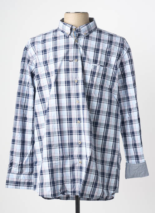 Chemise manches longues coupe droite bleu CALAMAR homme