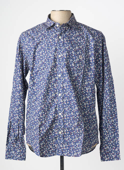 Chemise manches longues imprimé fantaisie bleu SERGE BLANCO homme
