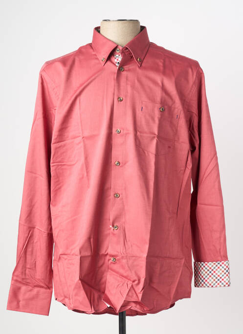 Chemise manches longues rouge SEIDEN STICKER homme