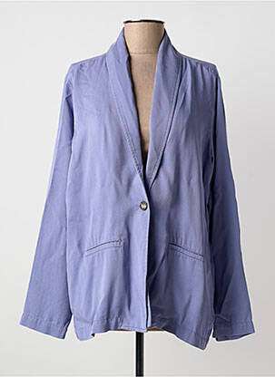 Veste casual col tailleur bleu INDI & COLD femme