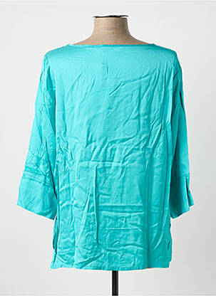Blouse col rond manches 3/4 bleu MARIA BELLENTANI femme