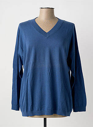 Pull col v manches longues bleu INDI & COLD femme